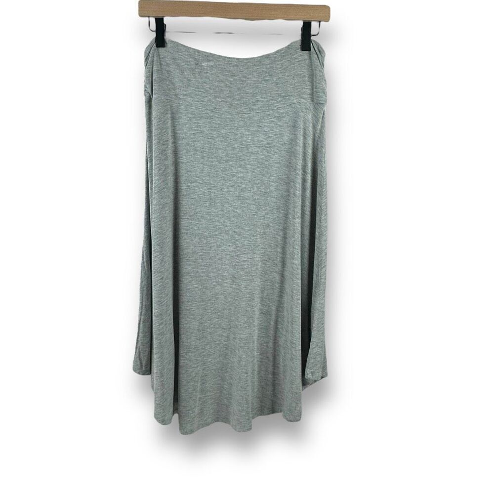 Artisan NY Women's M Pull On Midi Skirt Gray Casual Basic Lounge Comfy‎ Relaxed - Picture 2 of 9